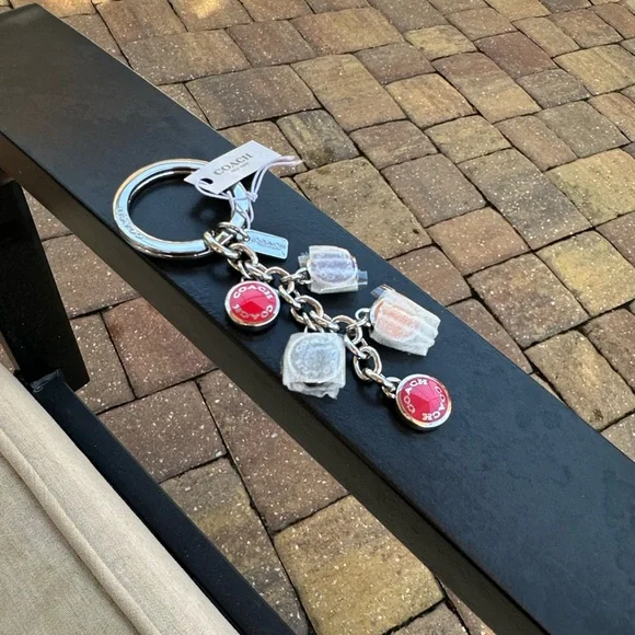 Coach Red and Silver Charm Keychain - Picture 3 of 11